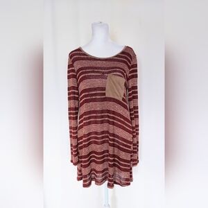 Mon Ami Long Sleeve Shirt Dress Size Medium NWT Pockets Stripes